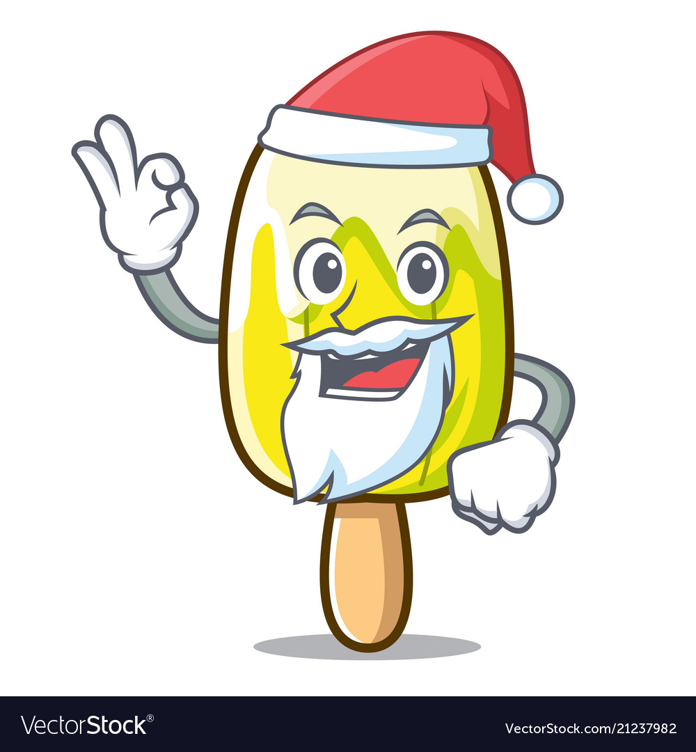 Santa lemon ice cream mascot cartoon