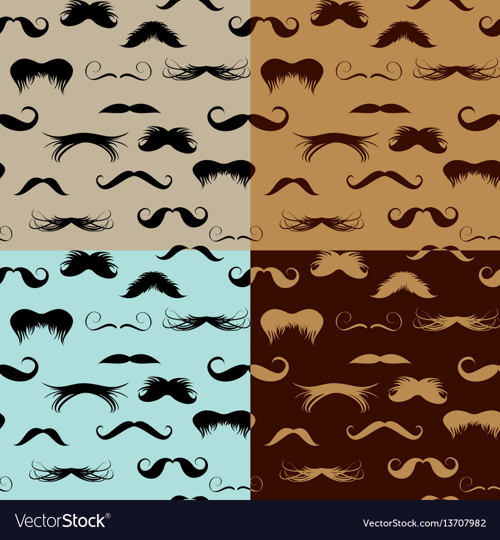 Seamless pattern with mustache on different colors Vector Image Seamless pattern with mustache on different colors