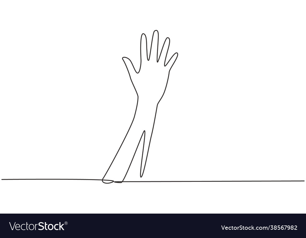 Single continuous line drawing hand count number