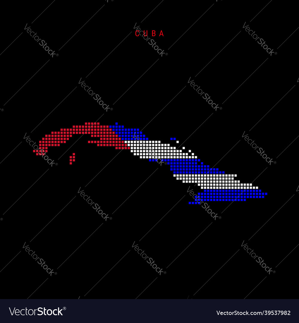 Square dots pattern map of cuba dotted pixel Vector Image Square dots pattern map of cuba dotted pixel
