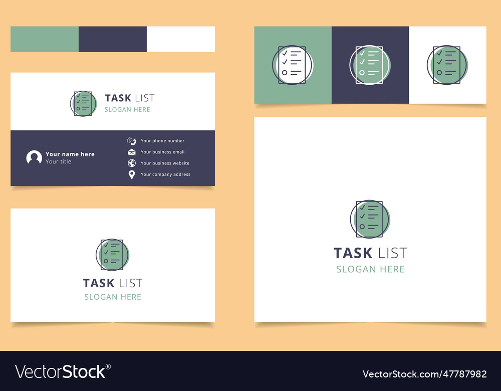 Task list logo design with editable slogan vector image Task list logo design with editable slogan