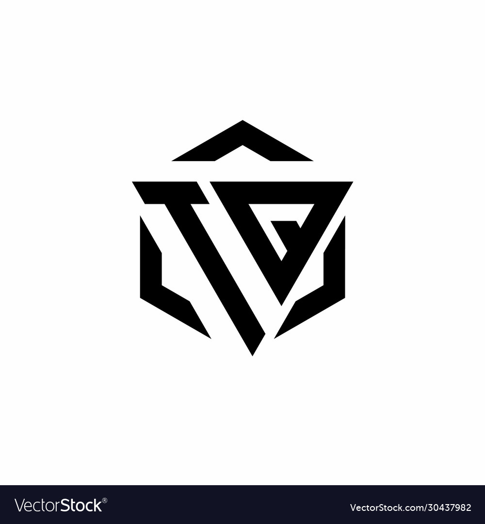 Tq logo monogram with triangle and hexagon modern Vector Image