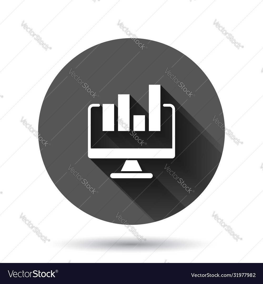 Website analytics icon in flat style seo data