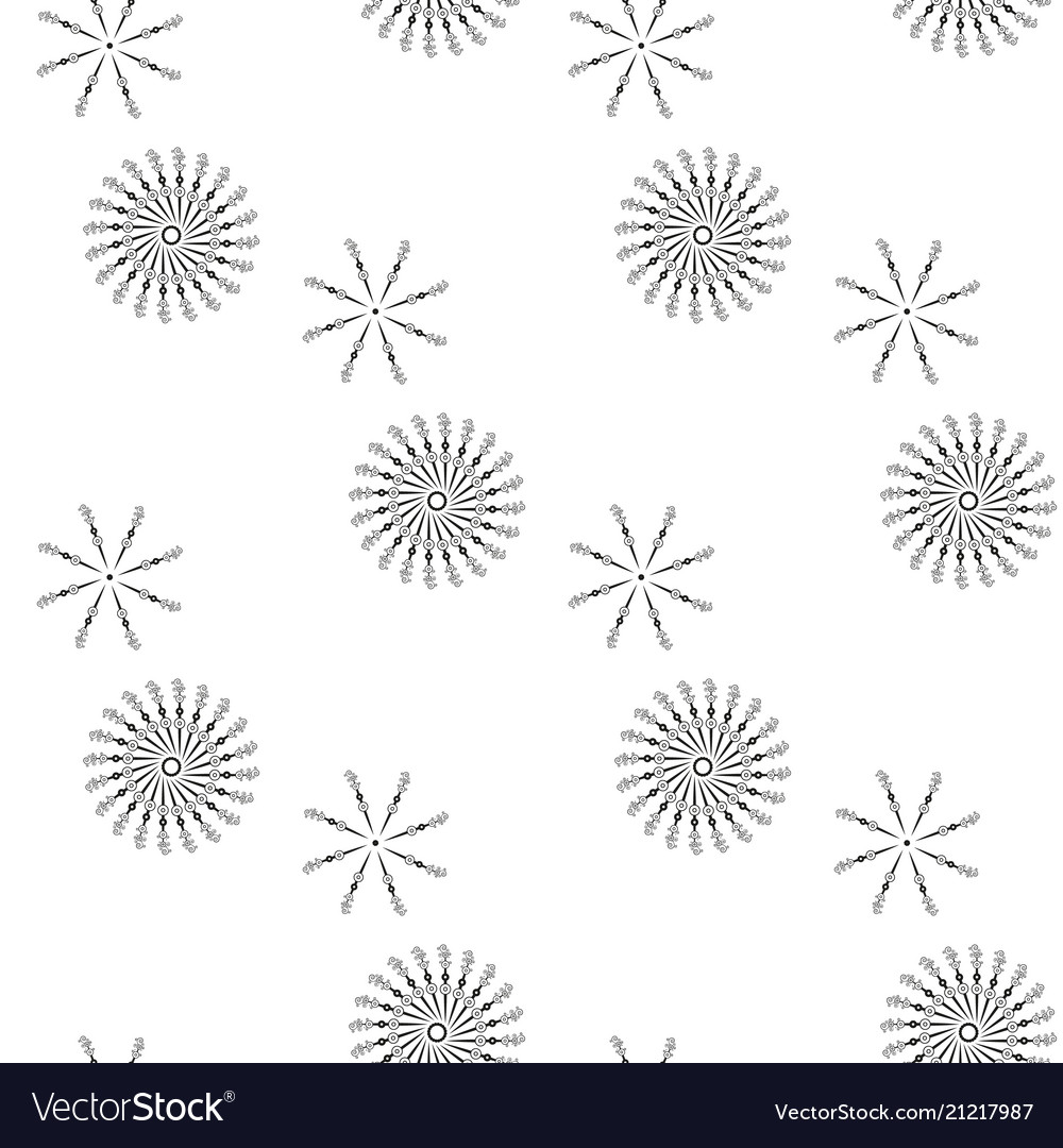 Beautiful seamless pattern with snowflake circle vector image Beautiful seamless pattern with snowflake circle