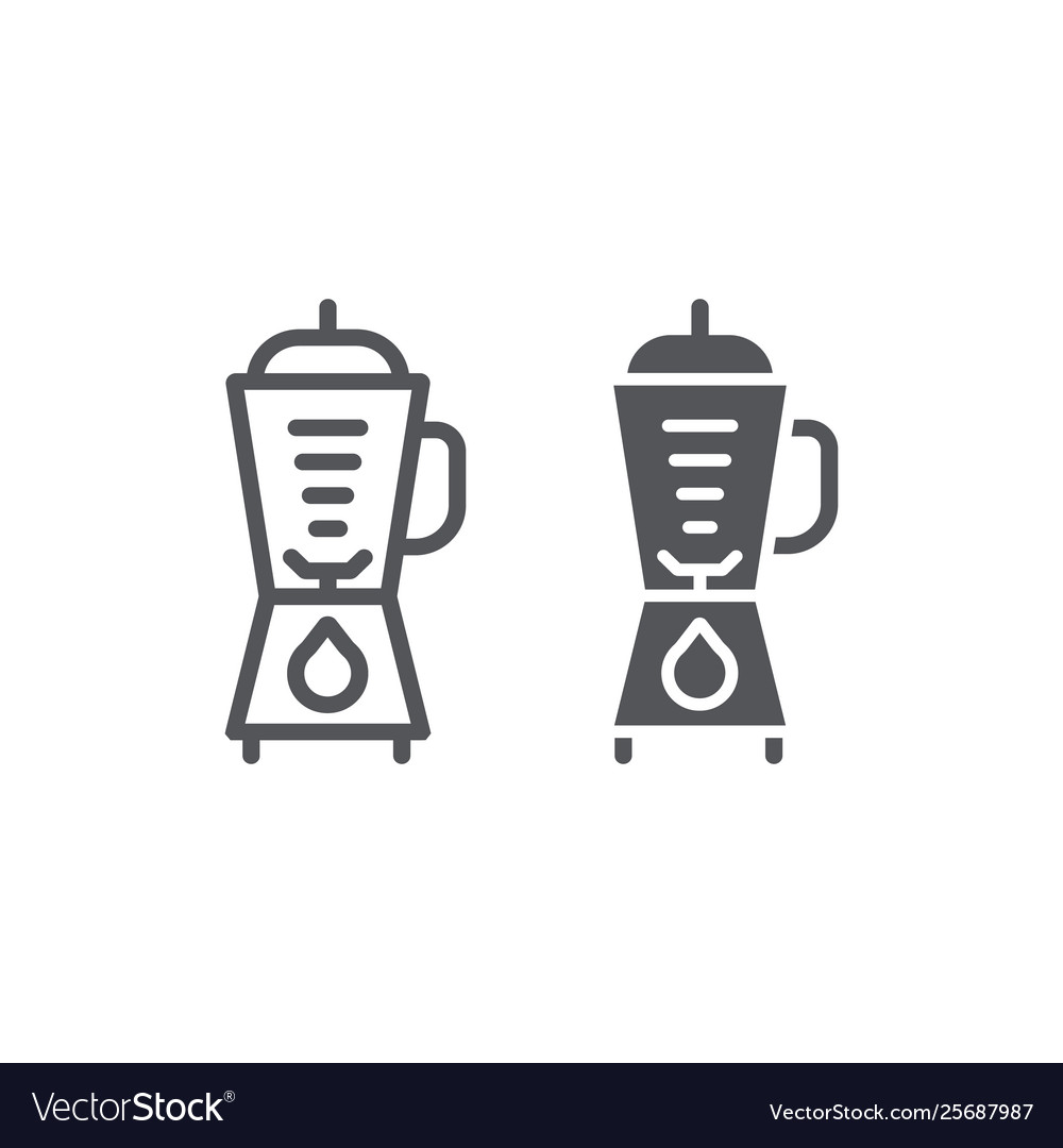 Blender line and glyph icon kitchen equipment