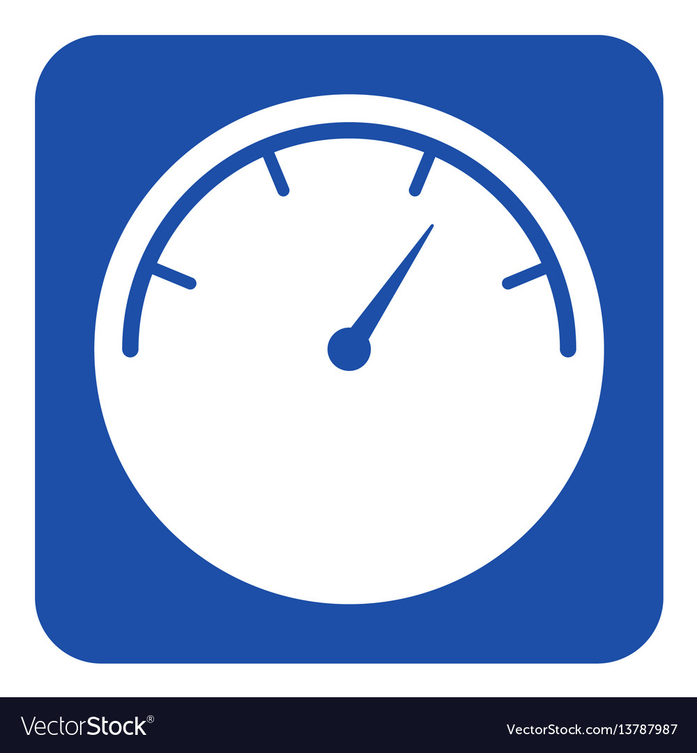 Blue white information sign - gauge dial symbol