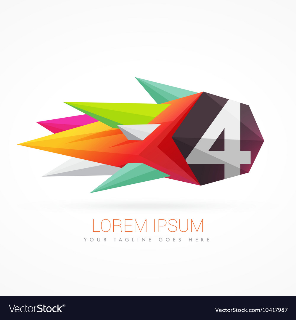 Colorful abstract logo with number 4