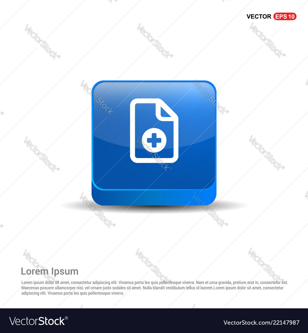 Computer files icons - 3d blue button