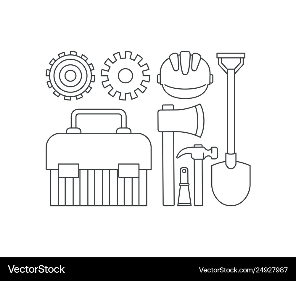 Construction tools set items Royalty Free Vector Image