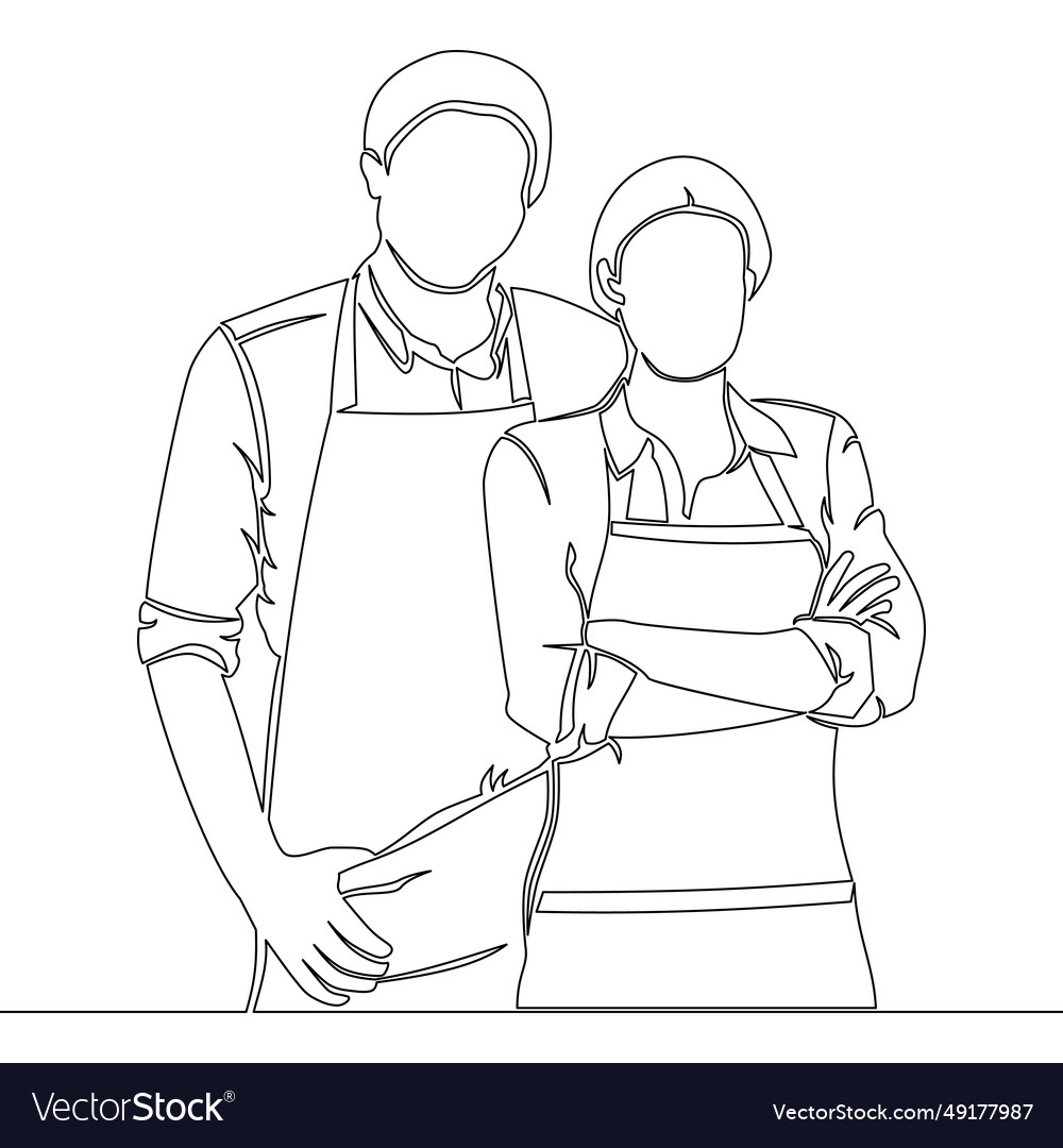 Continuous Line Small Business Entrepreneurs Vector Image Continuous Line Small Business Entrepreneurs Vector Image