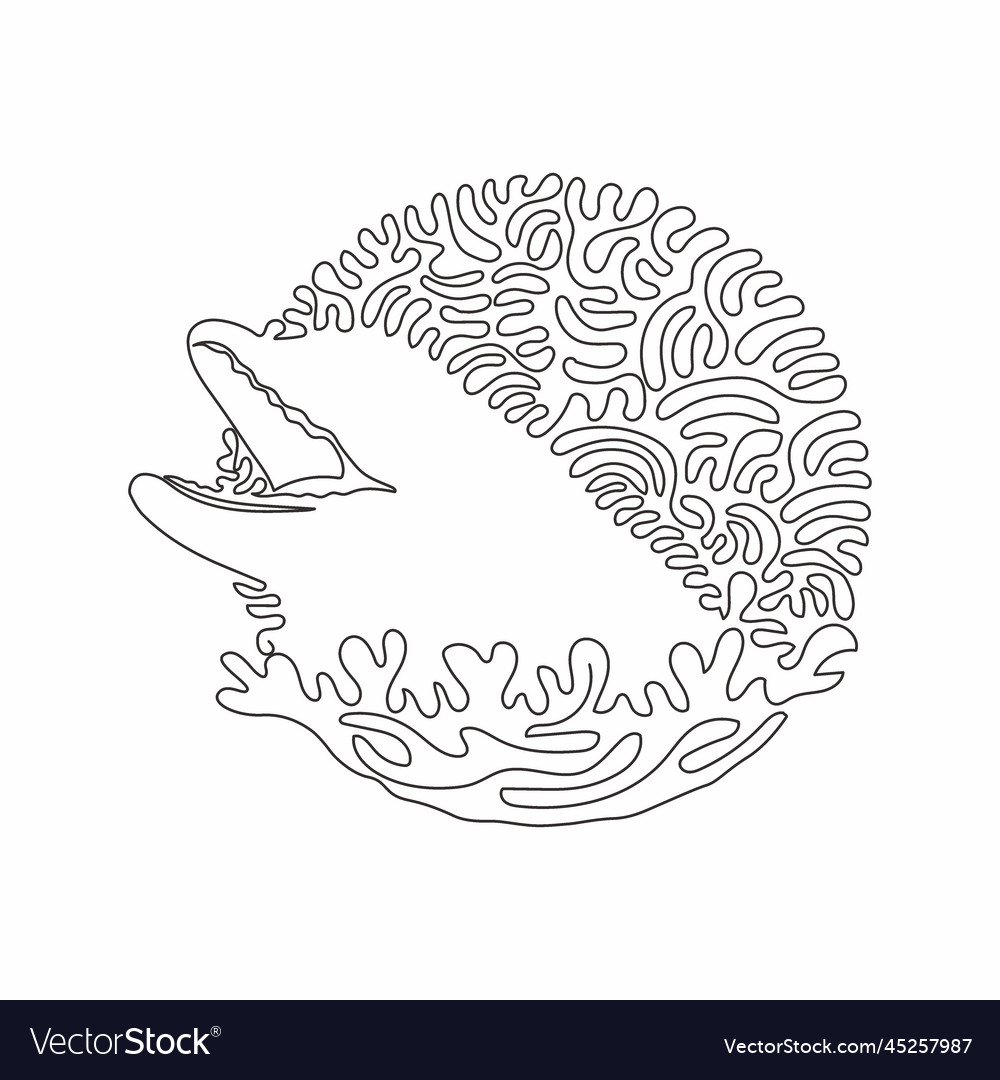Continuous one curve line drawing of funny