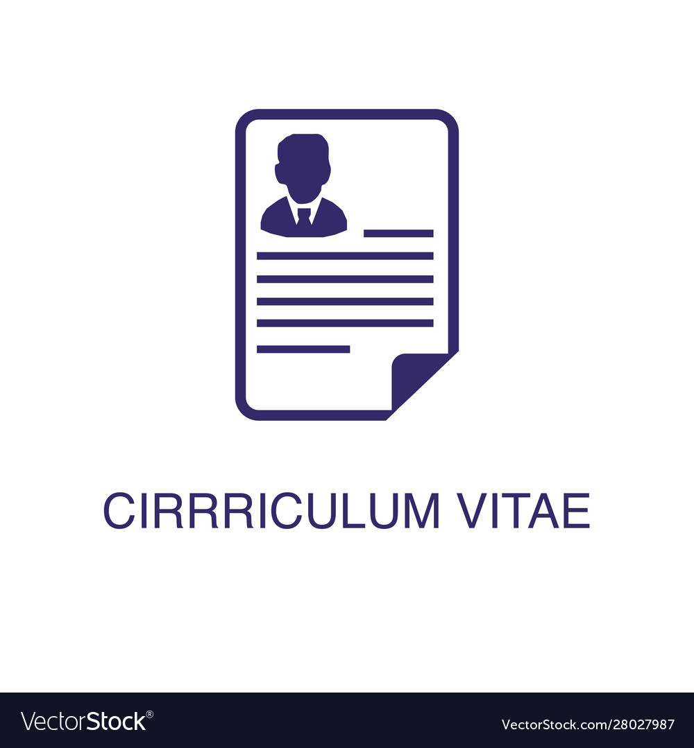 Cv element in flat simple style on white