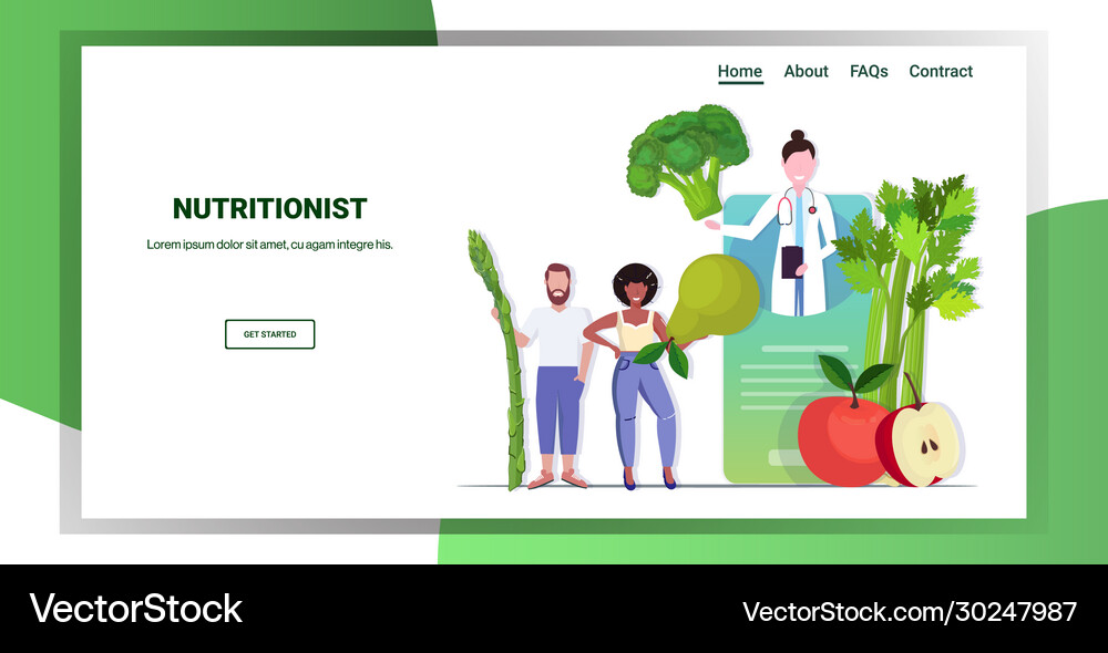 Doctor nutritionist explaining to patients Vector Image