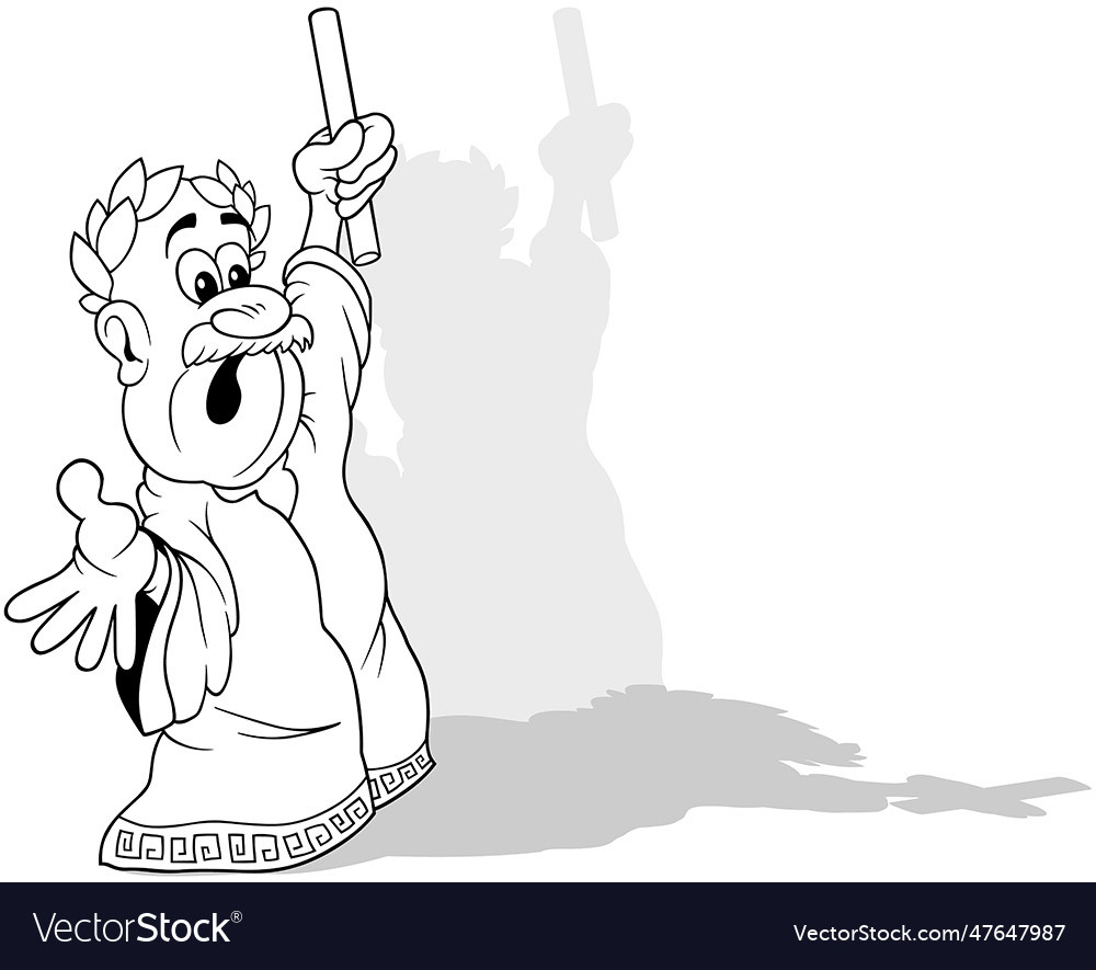 Drawing of a roman emperor Royalty Free Vector Image