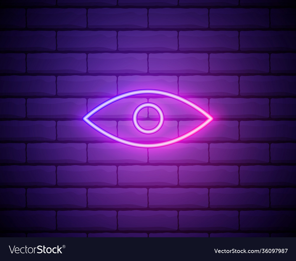 Eye neon icon elements media press set simple Vector Image Eye neon icon elements media press set simple