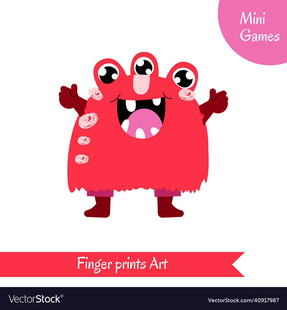 Finger prints art educational game for preschool Vector Image