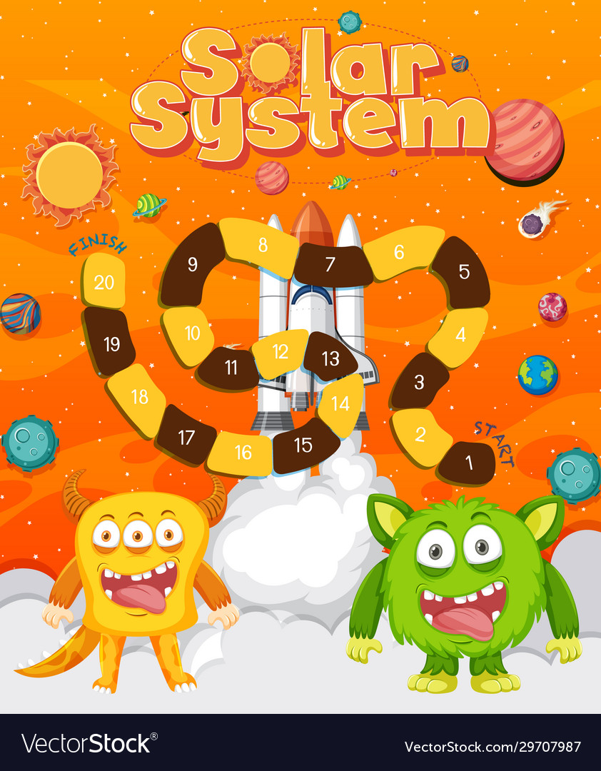 Game template with aliens in space background