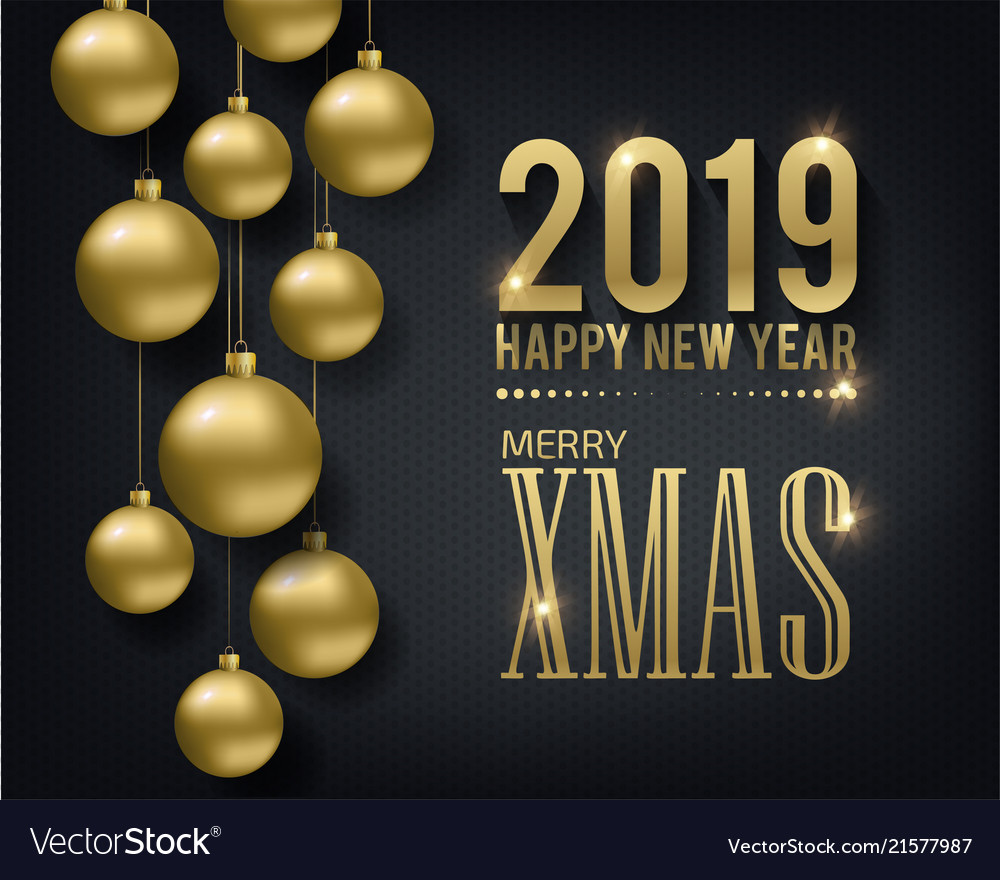 Greeting card invitation with happy new year 2019 Vector Image Greeting card invitation with happy new year 2019