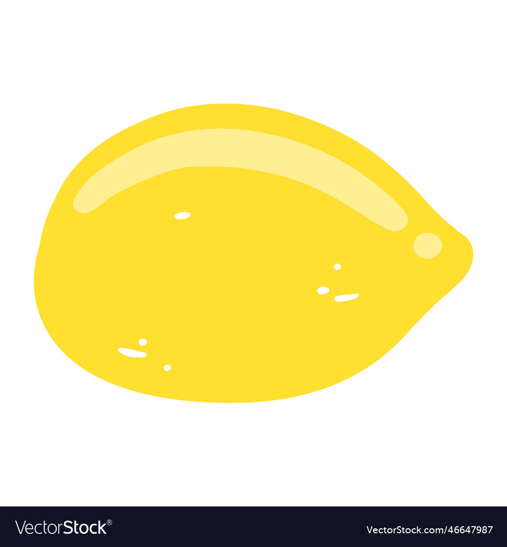 Hand drawn lemon icon flat of whole tasty citrus