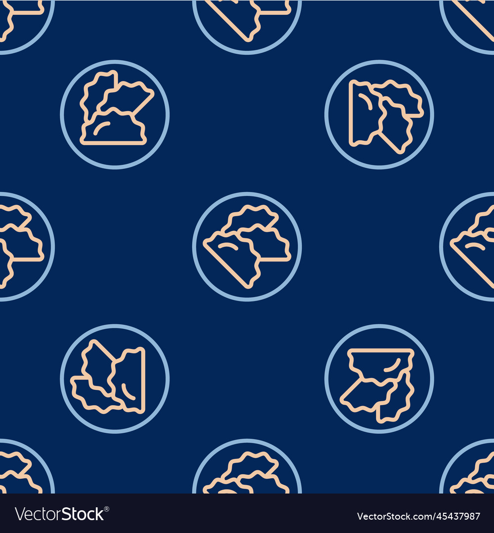 Line dumpling icon isolated seamless pattern vector image Line dumpling icon isolated seamless pattern
