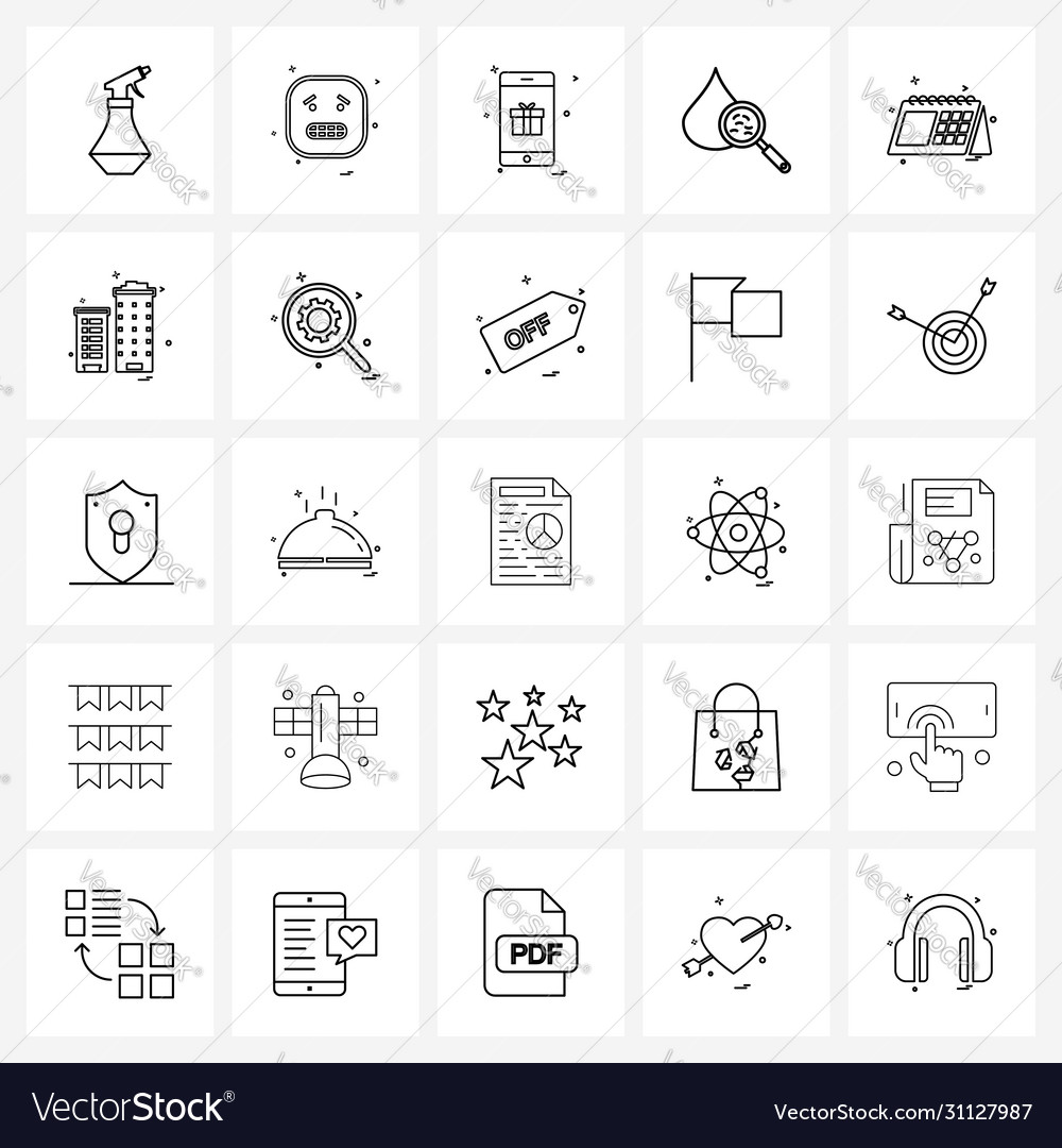 Set 25 simple line icons for web and print