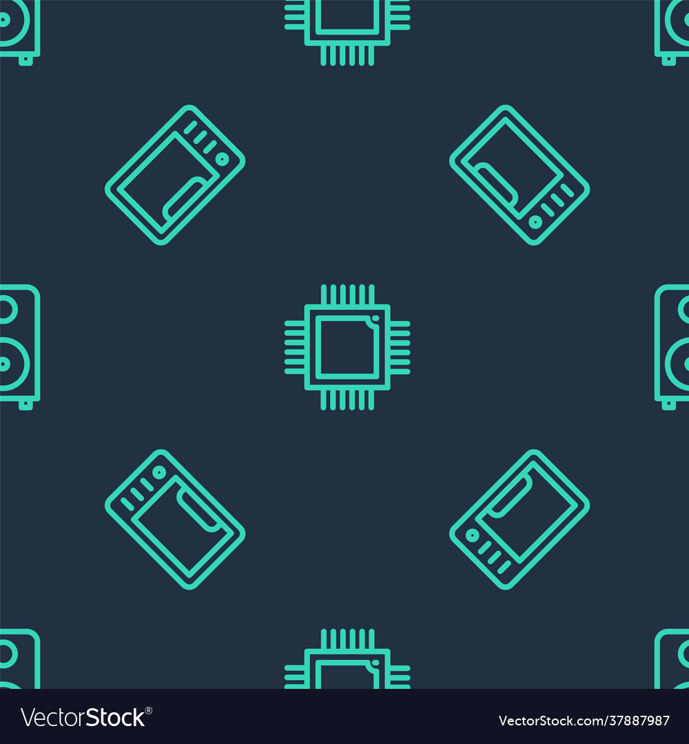 Set line processor with microcircuits cpu vector image Set line processor with microcircuits cpu