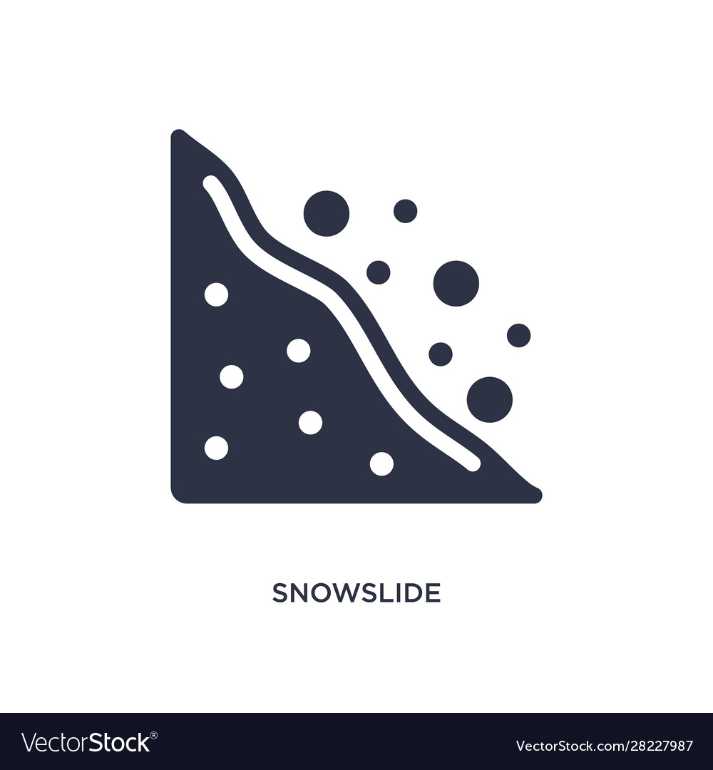 Snowslide icon on white background simple element