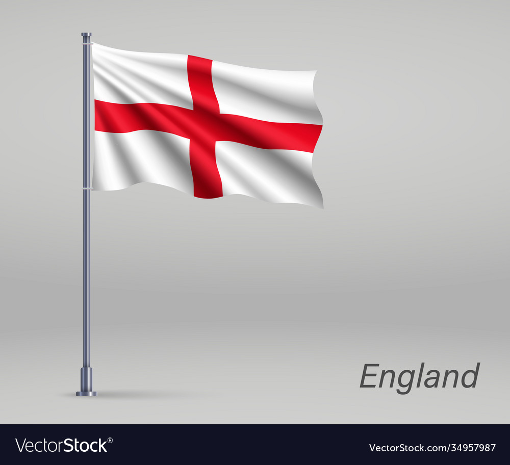 Waving flag england - territory united vector image Waving flag england - territory united