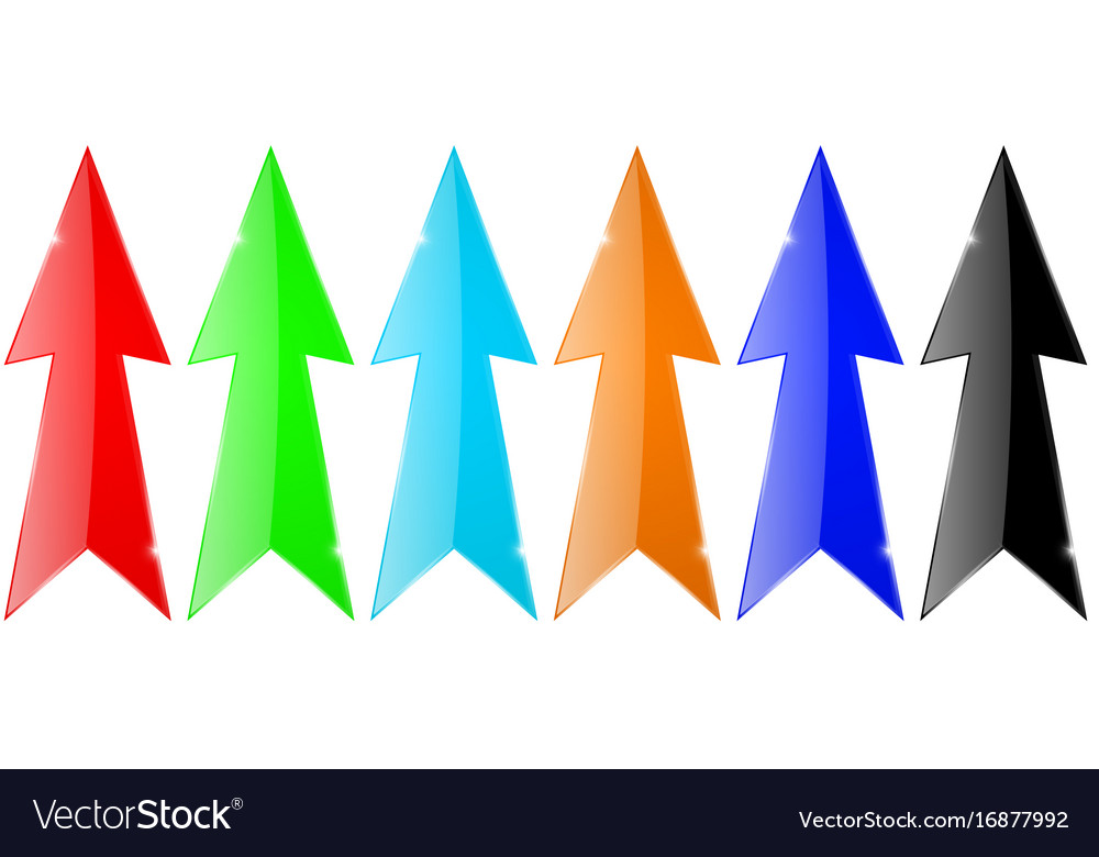 Arrows colored set Royalty Free Vector Image - VectorStock