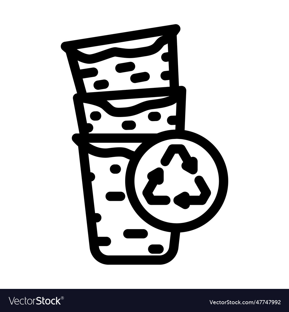 Biodegradable materials environmental line icon vector image Biodegradable materials environmental line icon