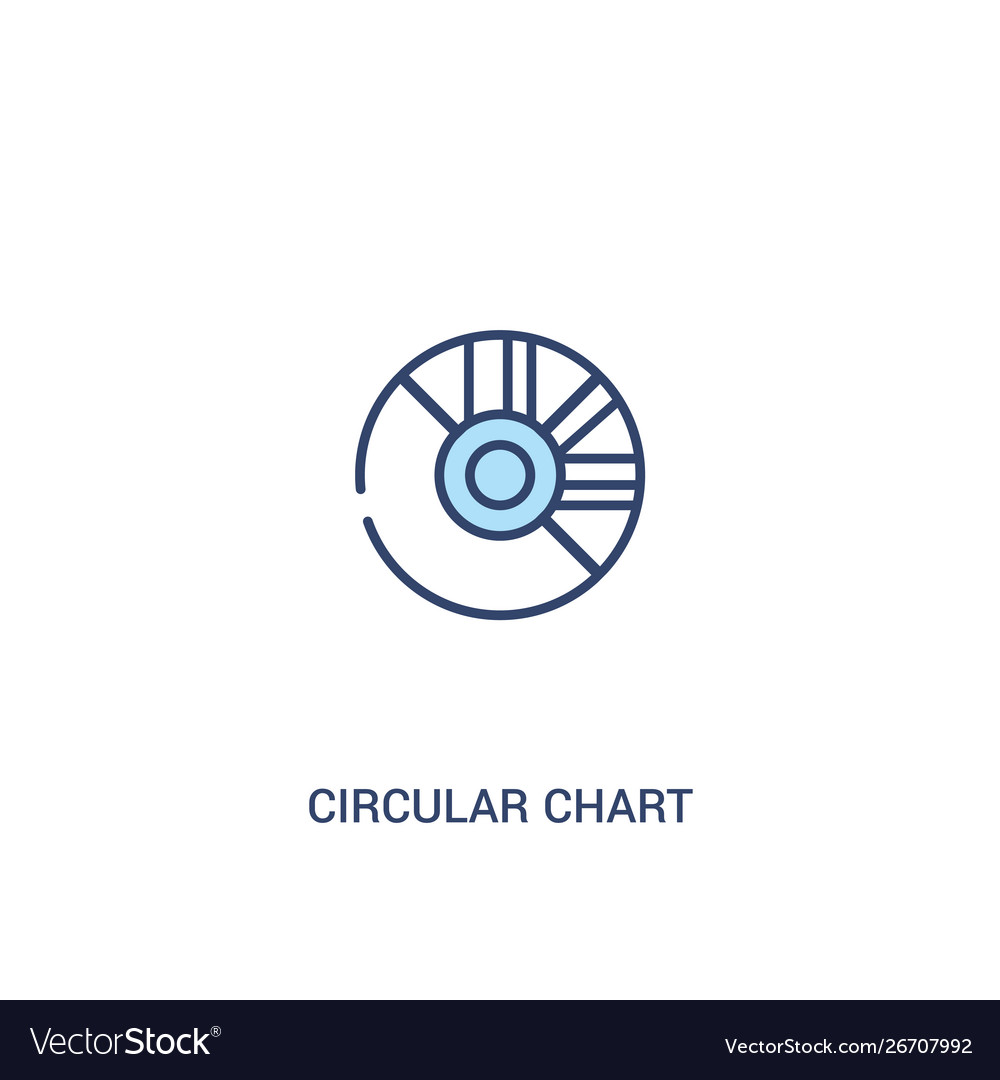 Circular chart concept 2 colored icon simple line vector image Circular chart concept 2 colored icon simple line