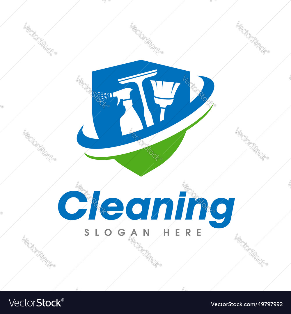 Cleaning Service Business Logo Design Broom Vector Image