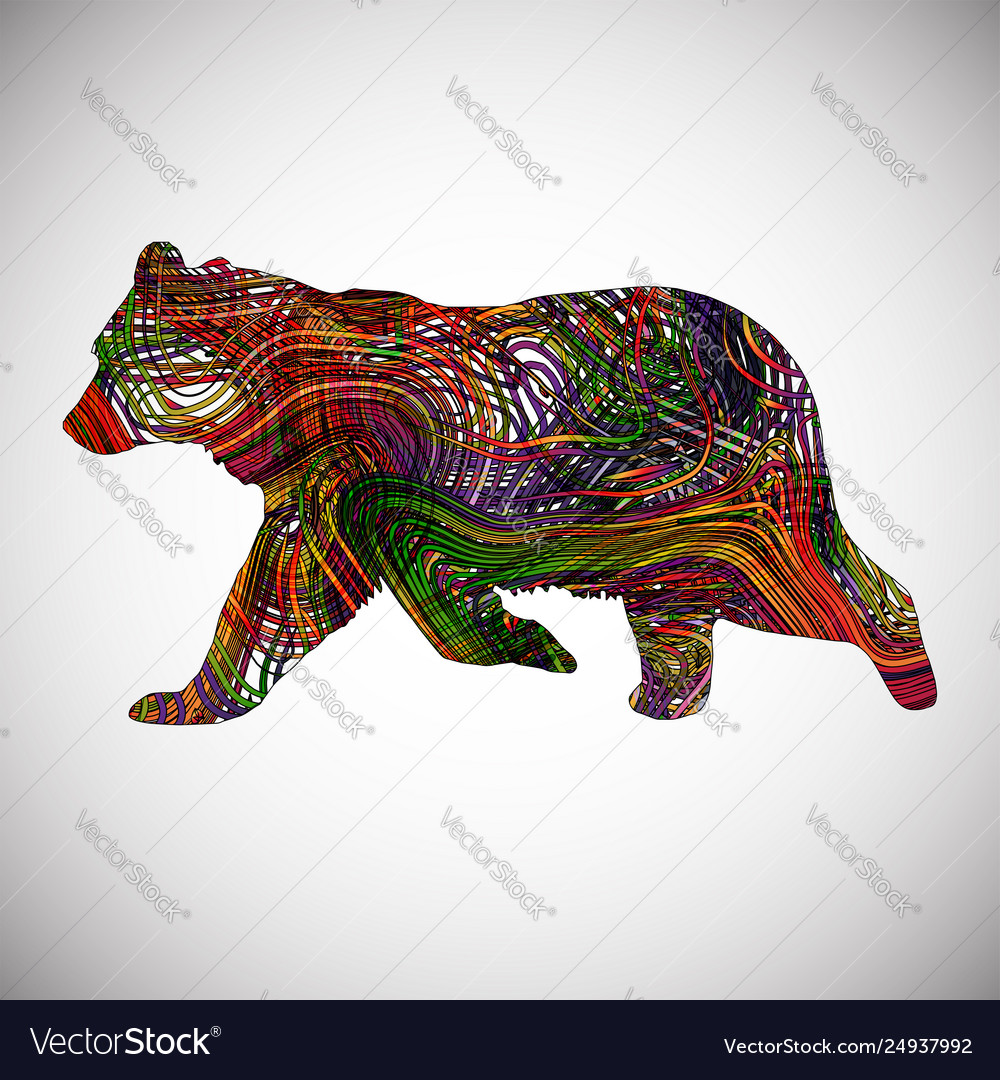 Colorful bear made lines