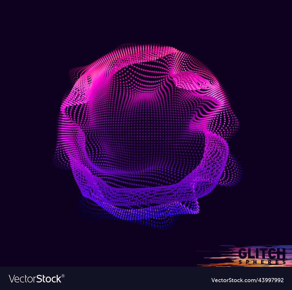 Corrupted violet point sphere abstract vector image Corrupted violet point sphere abstract