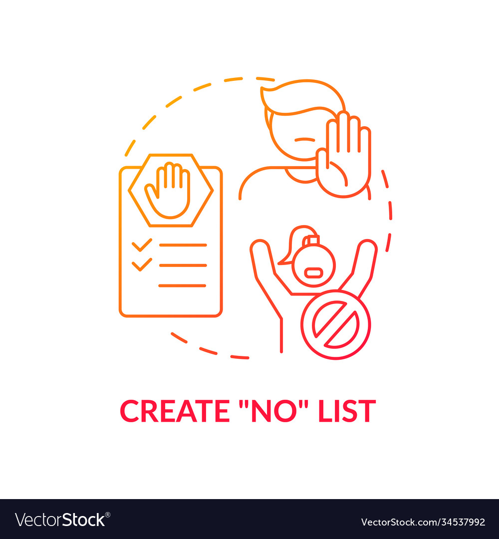 Create no list concept icon vector image Create no list concept icon