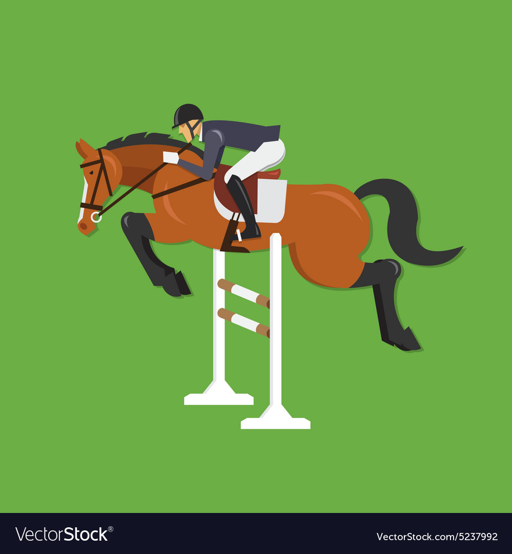 Silhouette Of An Equestrian Rider And Horse Jumping A Fence High-Res Vector  Graphic - Getty Images