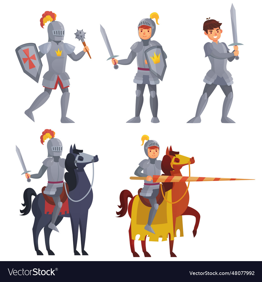 Medieval khight holding sword royal knight Vector Image