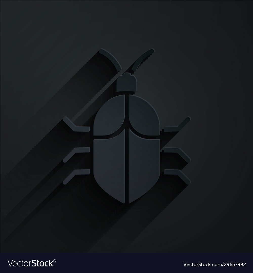 Paper cut system bug concept icon isolated vector image Paper cut system bug concept icon isolated