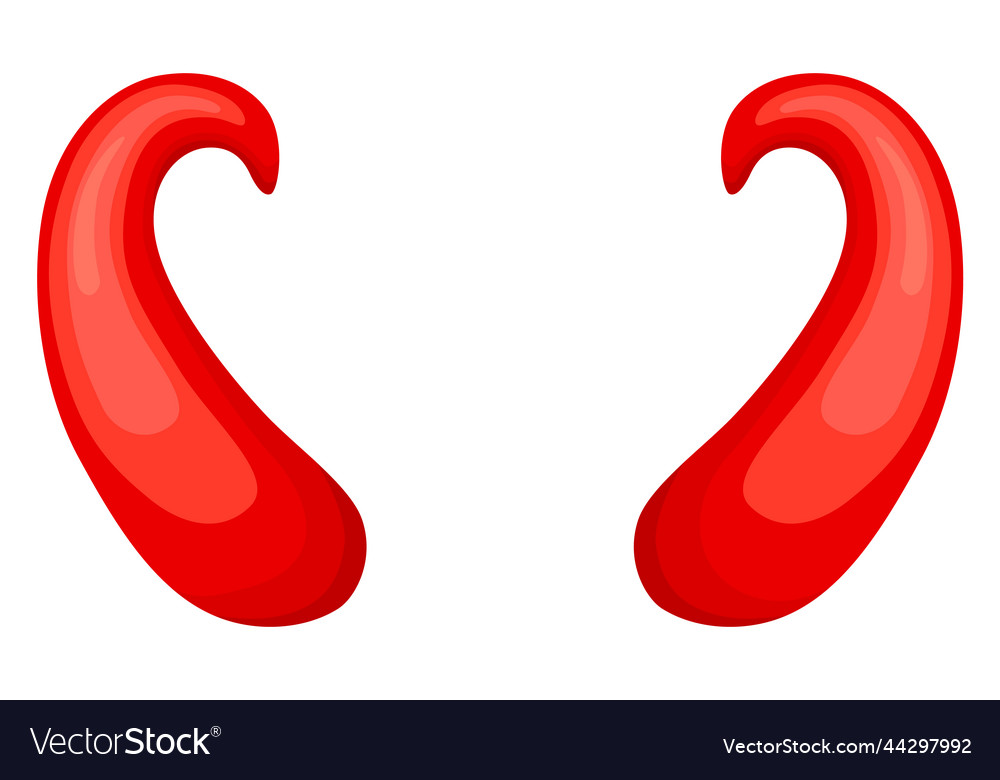 Red Horns Cartoon Accessory Funny Devil Party Vector Image