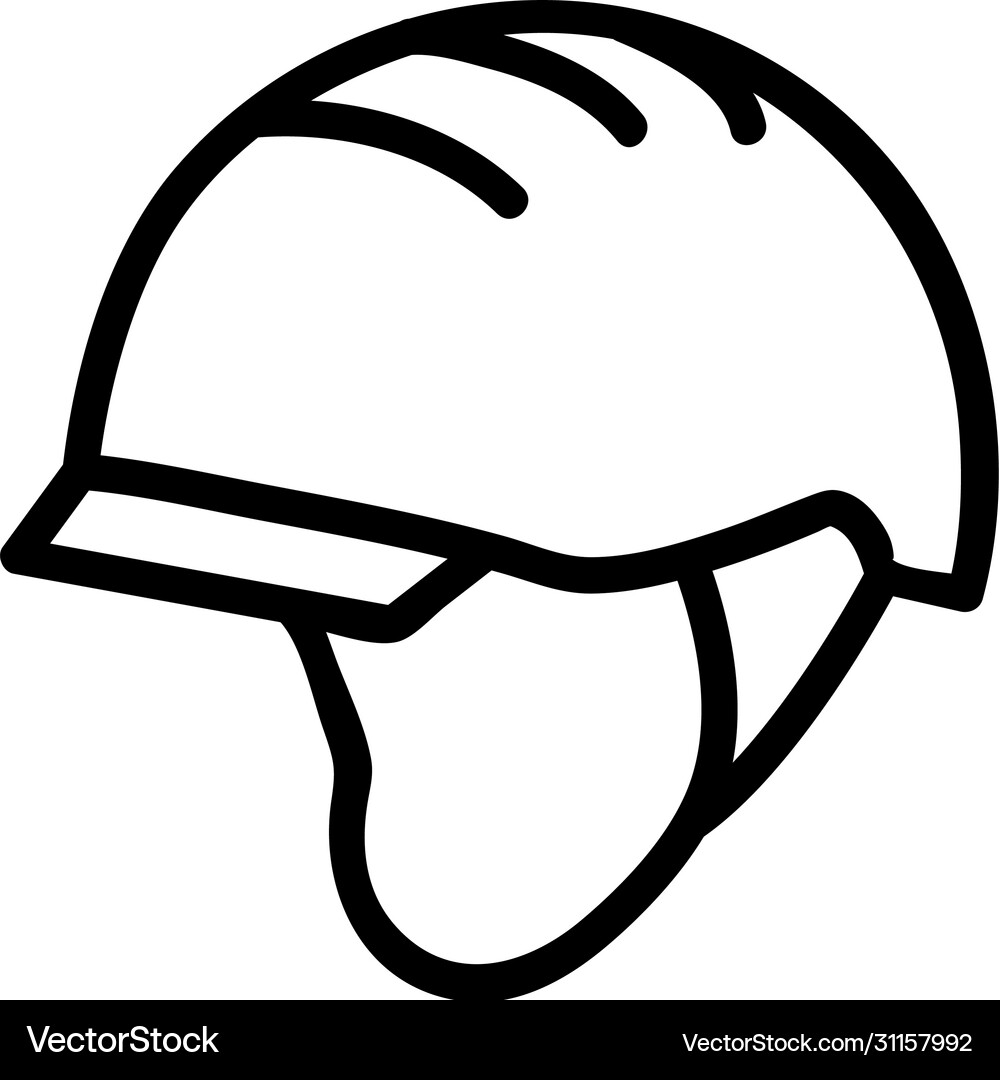 Safety helmet with visor icon outline Royalty Free Vector