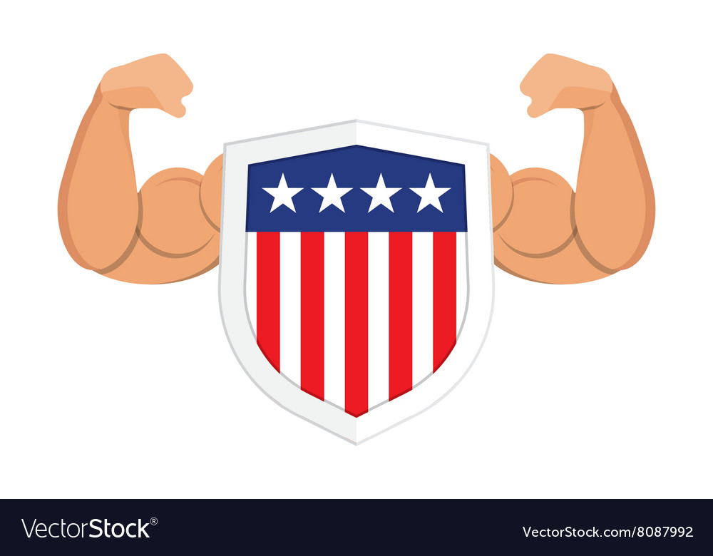 Security shield with american flag Royalty Free Vector Image