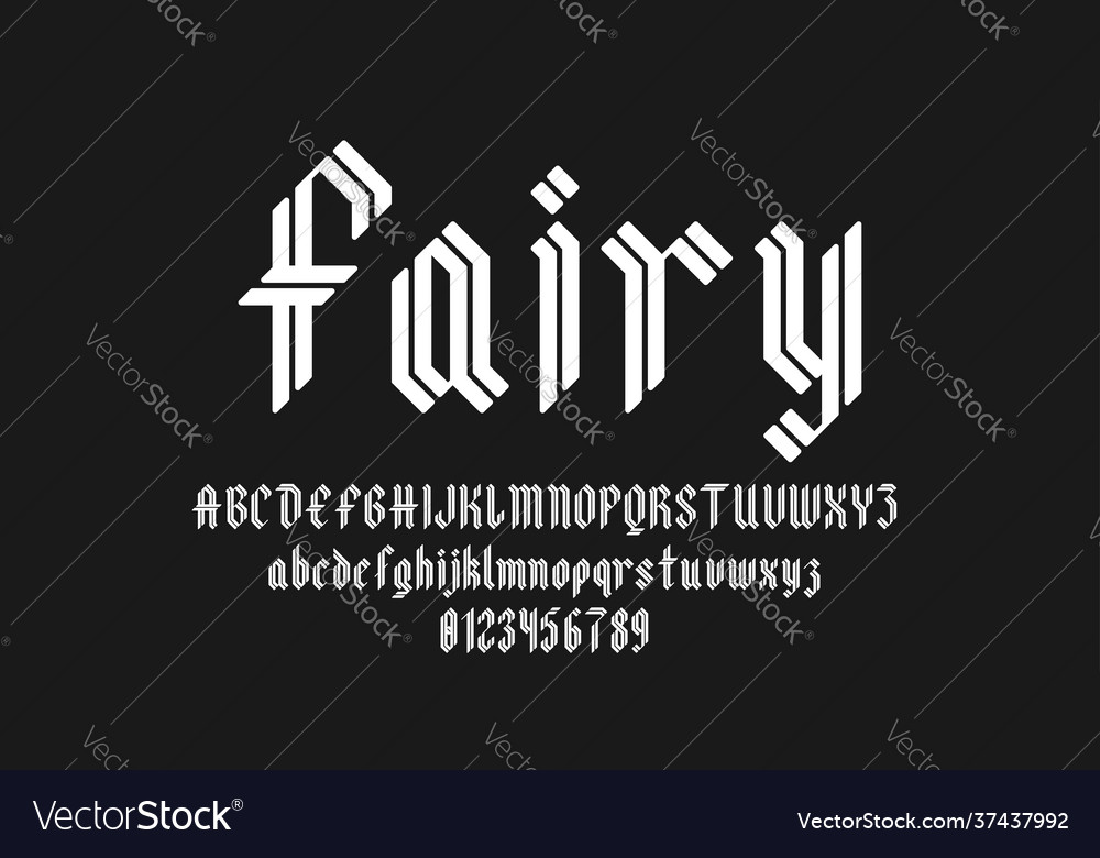 Set alphabets font letters and numbers vector image Set alphabets font letters and numbers