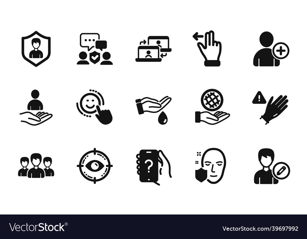 Set of ask question touchscreen gesture vector image Set of ask question touchscreen gesture