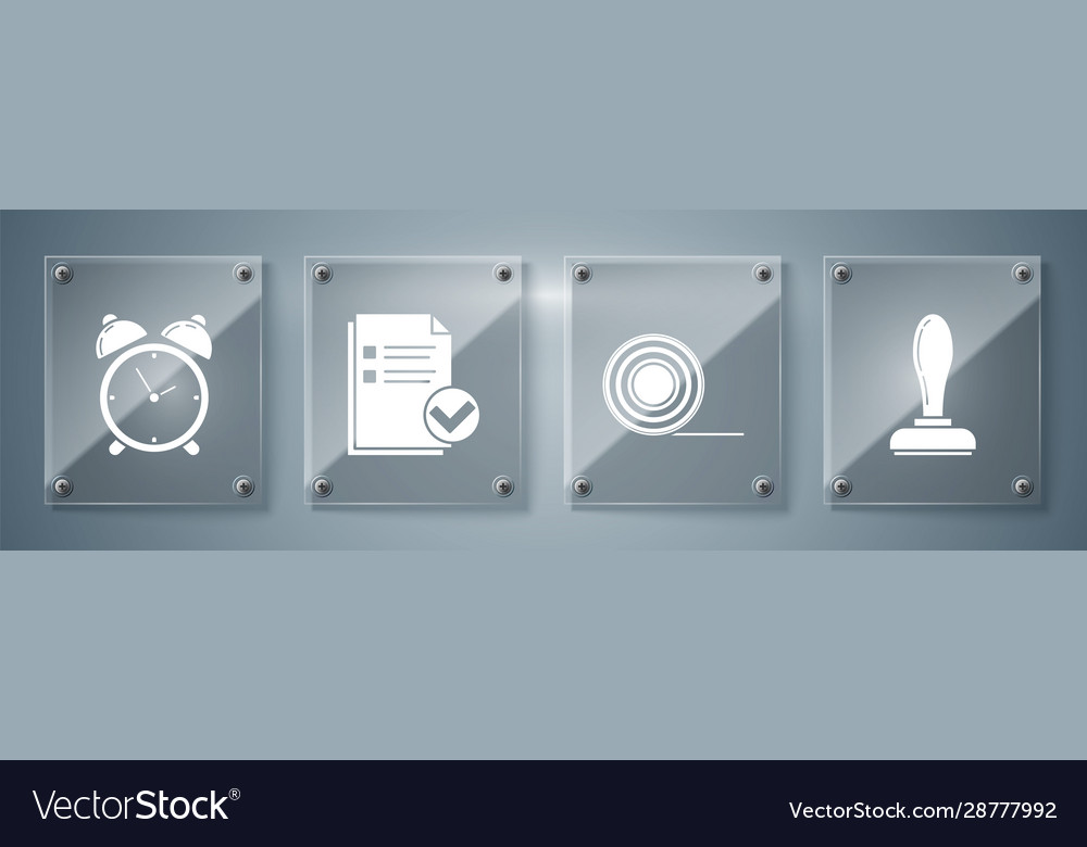 Set stamp scotch document and check mark