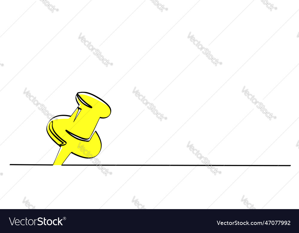 Simple sketch push pin single one line art