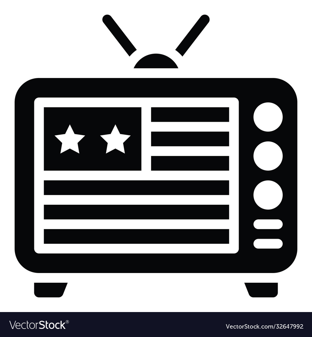 Television with usa flag on screen united state