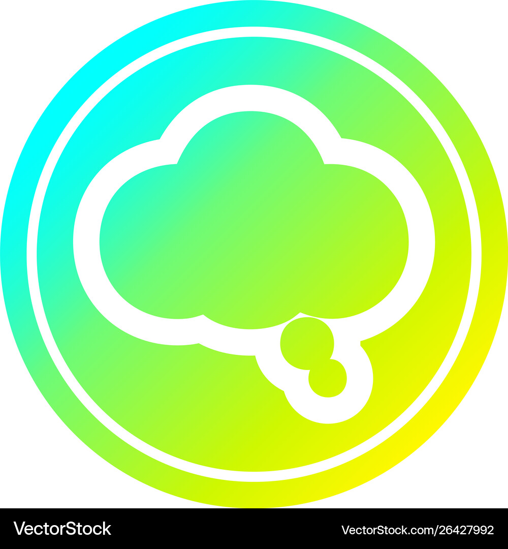Thought bubble circular in cold gradient spectrum Vector Image
