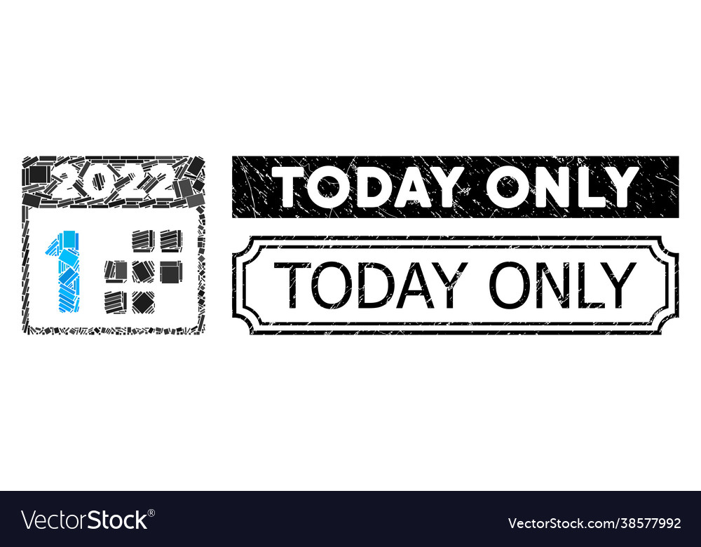 Today only textured badge with notches and 2022 Vector Image Today only textured badge with notches and 2022