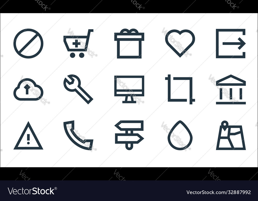 User interface line icons linear set quality vector image User interface line icons linear set quality