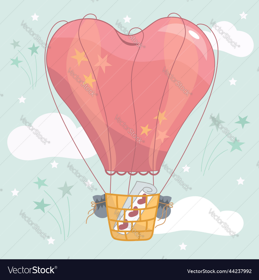 Valentines day hot air balloon